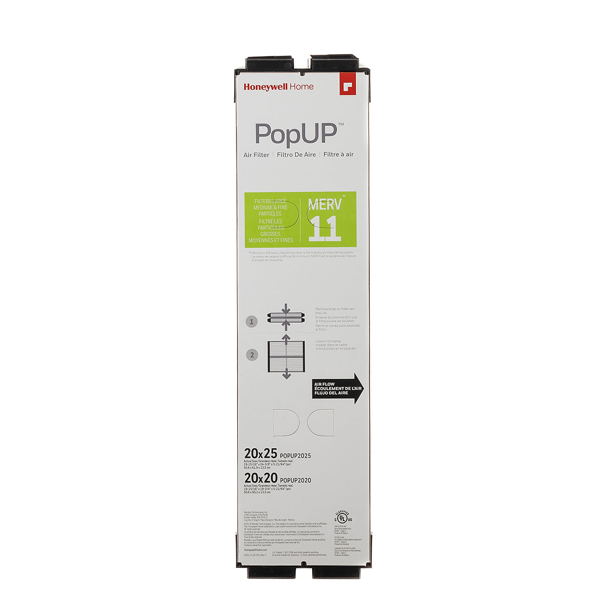 Honeywell - PopUp - Filtre de remplacement - 20x20x6 - MERV 11
