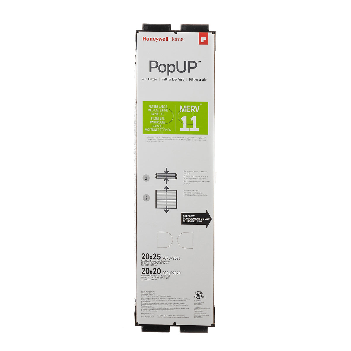 Honeywell - PopUp - Filtre de remplacement - 20x25x6 - MERV 11