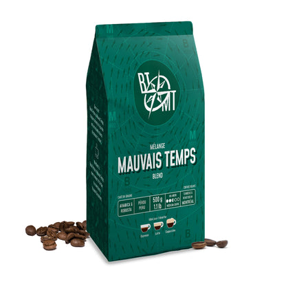 Vue 3D du sac de 500g de café en grains Mauvais Temps